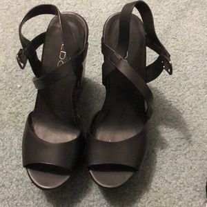Black brown wedges from Aldo